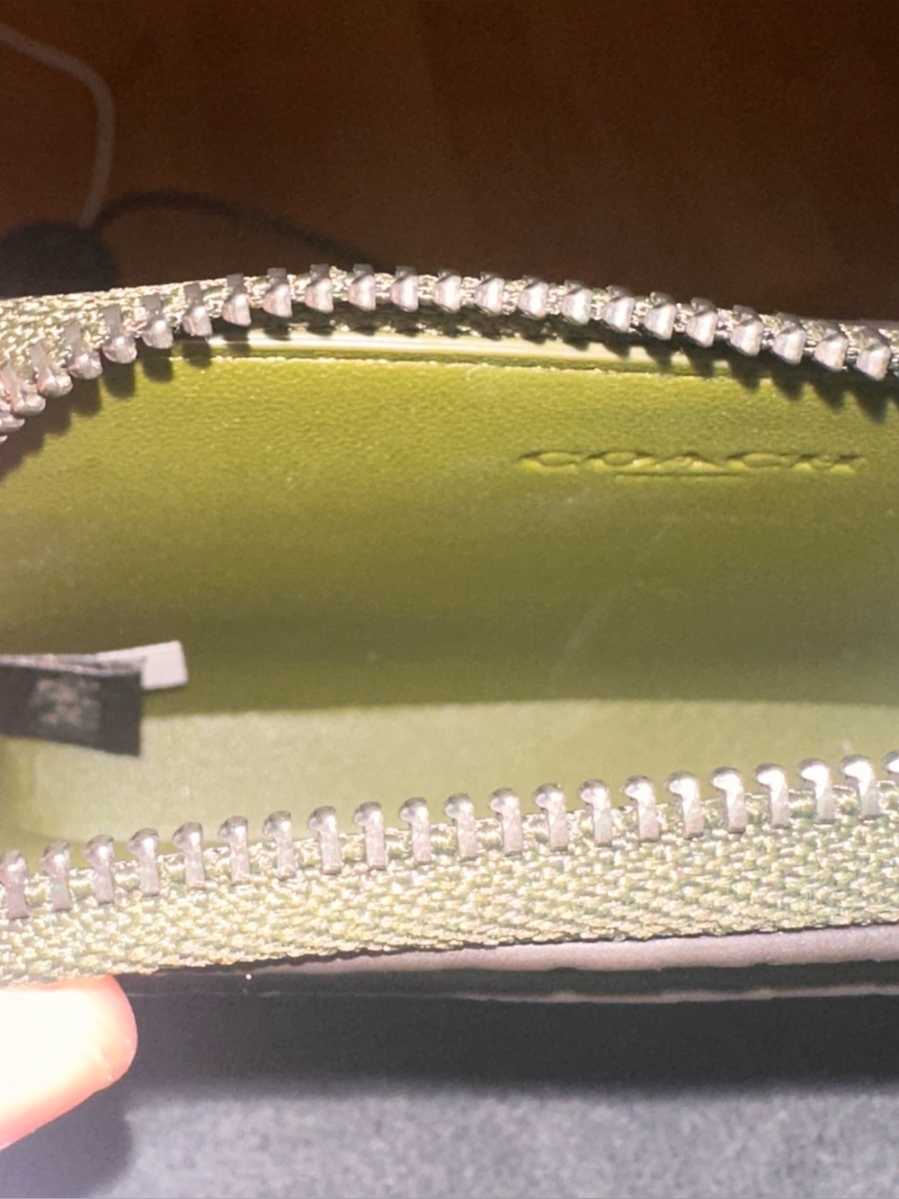 Coach Zip Card Case Wallet With Snake Print Leather - Gunmetal/Olive nwt - Picture 14 of 14